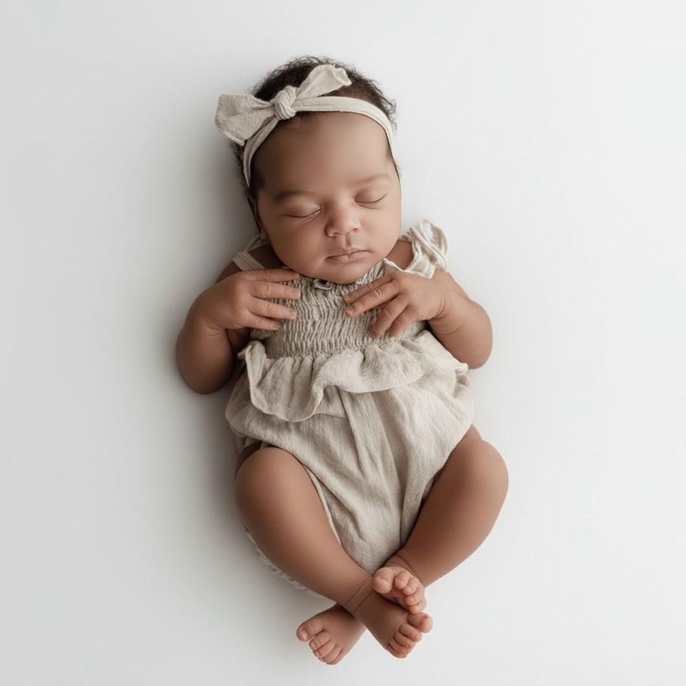 Baby Clothing Onesies - Pasgeboren fotografie rekwisieten babymeisje geel linnen